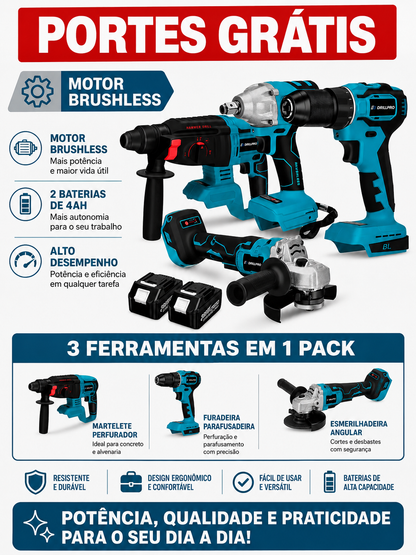 Kit de 4 Máquinas a Bateria - 2x Baterias 48v 4Ah